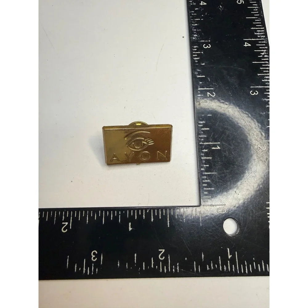 Avon Gold Tone Eye Logo Representative Service Award Lapel Pin Collectible